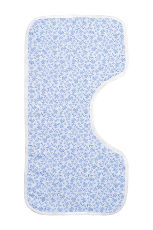 Organic Burp Cloths Blue Floral Pattern