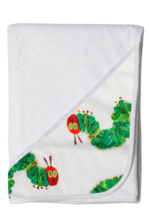 Hands-free Baby Bath Towels with Hungry Caterpiller Pattern Hood