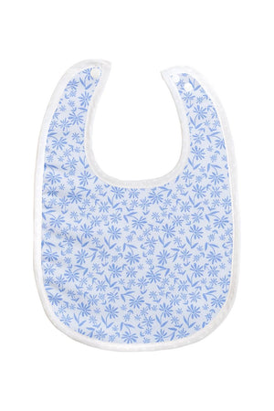 Bamboo Baby Bibs with Blue Floral Pattern